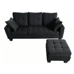 SOFA SECTIONAL CON CHAISE NEGRO