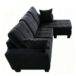 SOFA SECTIONAL CON CHAISE NEGRO
