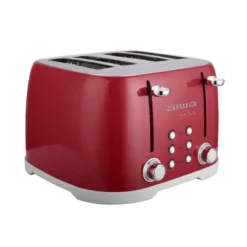 TOSTADORA AIWA 4 PANES INOX ROJA TD5728R