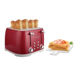TOSTADORA AIWA 4 PANES INOX ROJA TD5728R